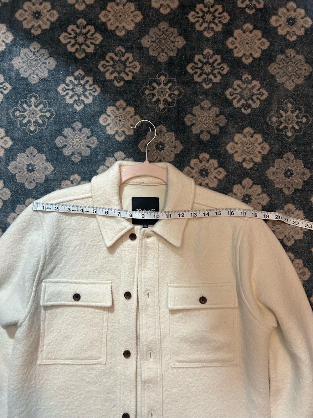 Madewell NWT Boiled Wool Men's Cream Button-Up Shirt Jacket XS - Picture 4 of 6